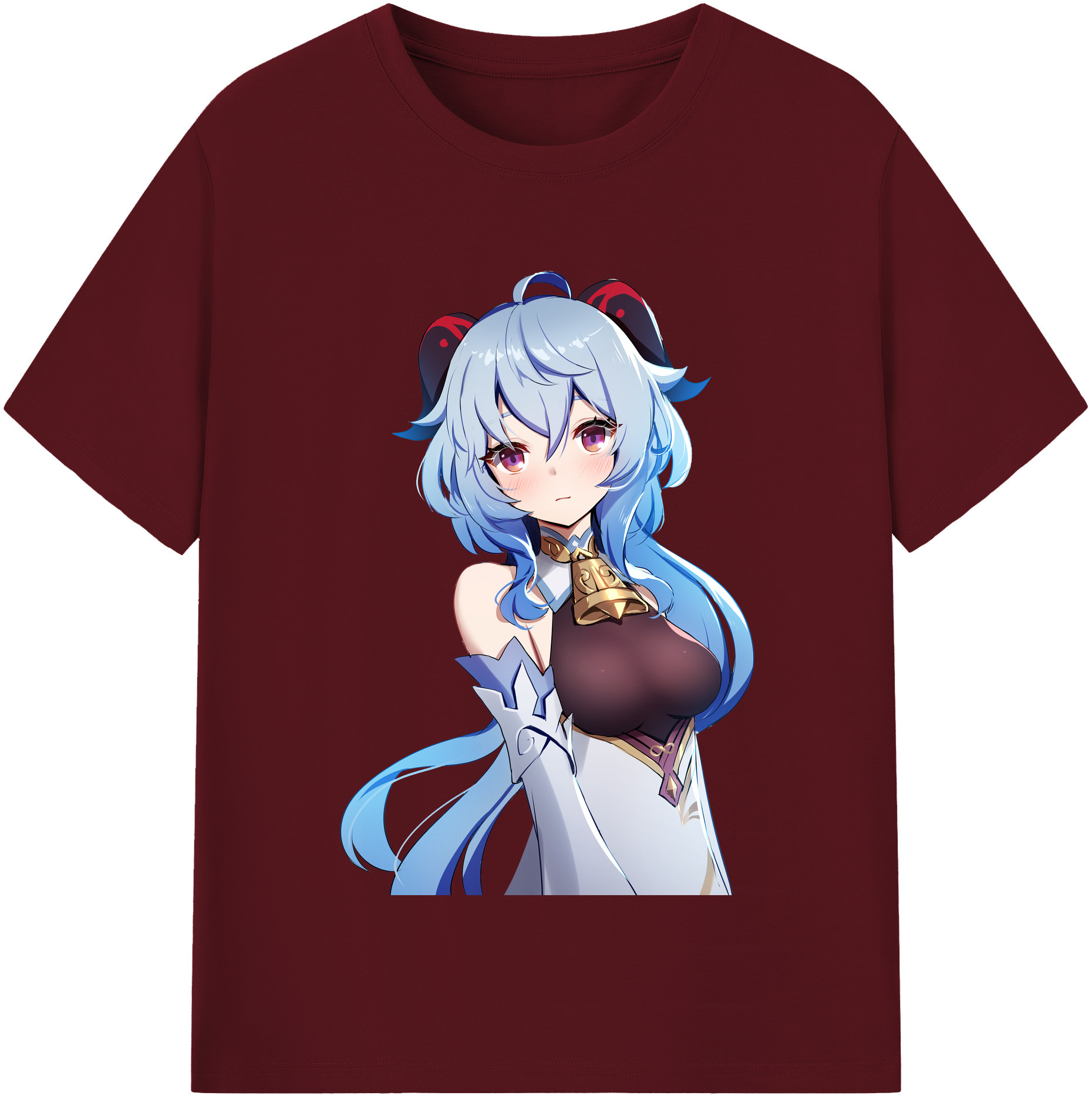 げんし神 甘雨 かんう genshin Ganyu 綿100％半袖Tシャツ（フロントプリント）
